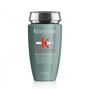 KERASTASE - GENESIS HOMME BAIN DE MASSE EPAISSISSANT 250 ml / 8.45 Fl.Oz - Shampoo ispessente per capelli indeboliti, inclini al diradamento.