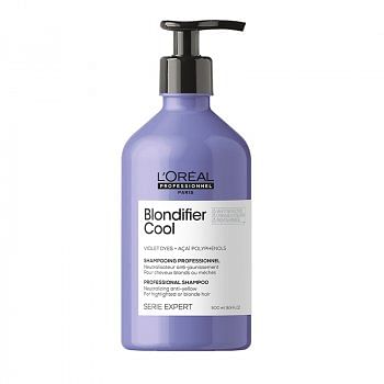 L'OREAL SERIE EXPERT BLONDIFIER COOL SHAMPOO 500 ml - Shampoo per capelli biondi. Neutralizza i riflessi gialli dei capelli biondi. 