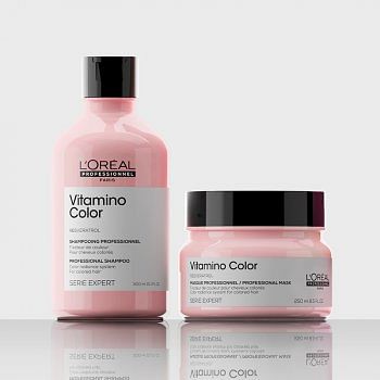 L'OREAL SERIE EXPERT VITAMINO COLOR KIT SHAMPOO-MASK - Per capelli colorati. Azione anti-sbiadimento del colore.