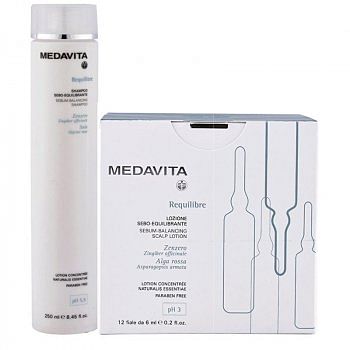MEDAVITA - KIT REQUILIBRE SHAMPOO 250 ml E FIALE SEBOEQUILIBRANTE 12 fl x 6 ml / 0.20 Fl.Oz